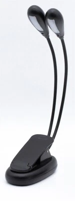ST HELENS HOME & GARDEN Battery Operated Book Light Double Head with LED Flexible Head & Sturdy Clip