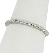 Anillo de oro blanco sólido de 10K para mujer anillo torcido de oro anillo apilable midi talla 1-12