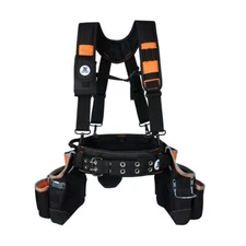 20216 Multiple Large Pockets Tool Belts For Men With Suspenders 4" Padded Toolbe