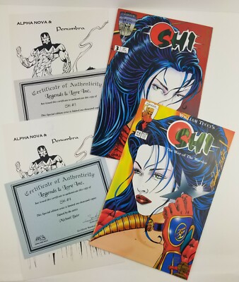 Set of 2 Shi Comics #3 & #4 Limited Edition Signed By Inker Michael Bair COA