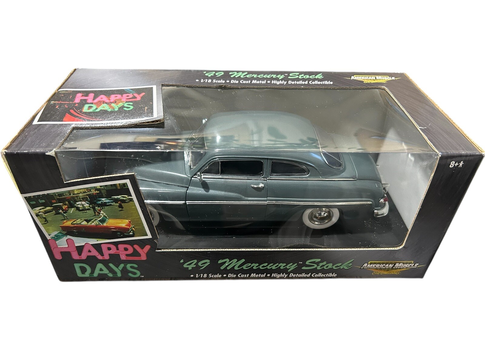 ERTL American Muscle 1:18 Scale Diecast Happy Days 1949 Mercury Stock Gray NIB