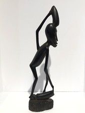 Vtg Makonde Shetani Hand Carved Ebony Wood Sc...