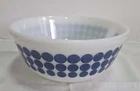 VINTAGE RIGOPAL PYREX BLUE POLKA DOT MIXING BOWL #403 HORNO ARGENTINA