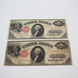 1917 $1 Legal Tender Sawhorse United States Notes Lot of 2 No Reserve #C-287