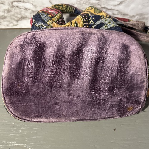 Borsa vintage Laurel Burch arazzo borsa tote paillettes perline velluto coulisse chiusura - Foto 8 di 11