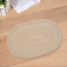 4pcs Oval Woven Placemats Washable Heat-Resistant Decorative Table Mats PN