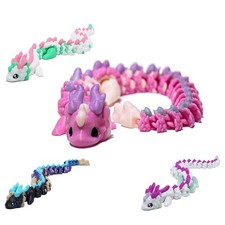 Movable 3D Printed Horned Dragon Desktop Decor Animal Model Figurine  Home