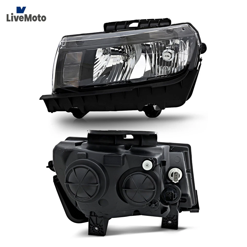 For 2014-2015 Chevrolet Camaro Halogen Headlight w/ Bulb Left Driver Side Chrome Foto 4 de 4