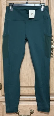 Fabletics On-The-Go PowerHold High Waisted Capri Leggings Teal Blue Women's L - Image 1 of 4