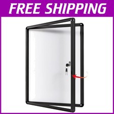 SWANCROWN Enclosed Notice Board - Black Frame 26x20in