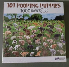 101 Pooping Puppies 1000pc Jigsaw Puzzle Funwares ***NEW SEALED