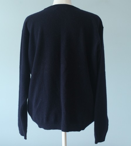 LOCHMERE Sweater 100% Cashmere Size Large Navy Blue Oversized Pullover - Picture 5 of 21