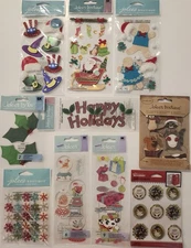 Lot Of 10 JOLEE'S BOUTIQUE Dimensional Scrapbooking Stickers CHRISTMAS HOLIDAY