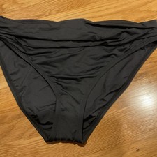 La Blanca Women Island Goddess Hipster Banded Swimsuit Bottom Black Sz 12 NWT