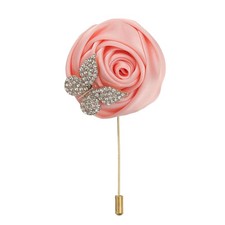Rose Lapel Pin for Men Suit Brooch Pink