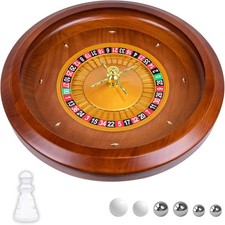 20 Inch Professional Wooden Roulette Wheel, Large Size Solid Wood Casino Roulet