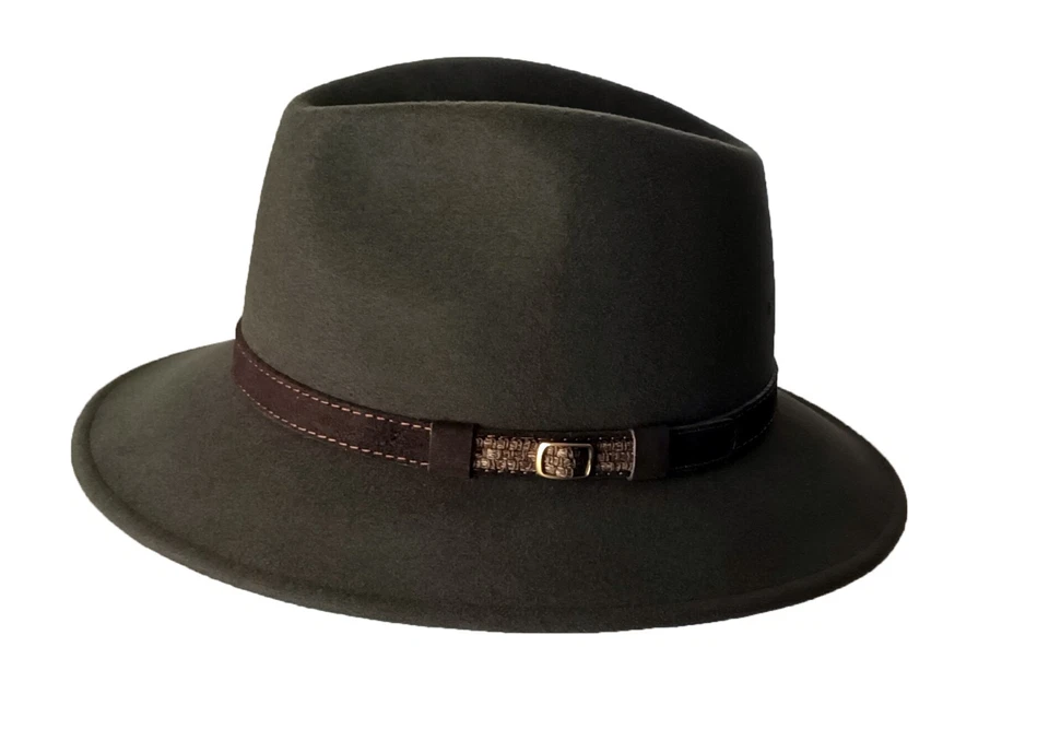 CAPPELLO IN FELTRO 100% LANA, MODELLO FEDORA. FEDORA FELT HAT - Immagine 2 di 4
