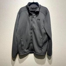Under Armour Storm Tech Extreme Coldgear Jacket Mens XL Gray Fleece Lined Logo