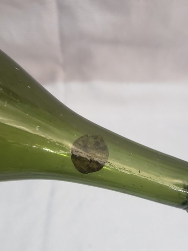 Antique Burgundy dip-mold tooled green glass wine bottle mid-late 1800's - Picture 13 of 13