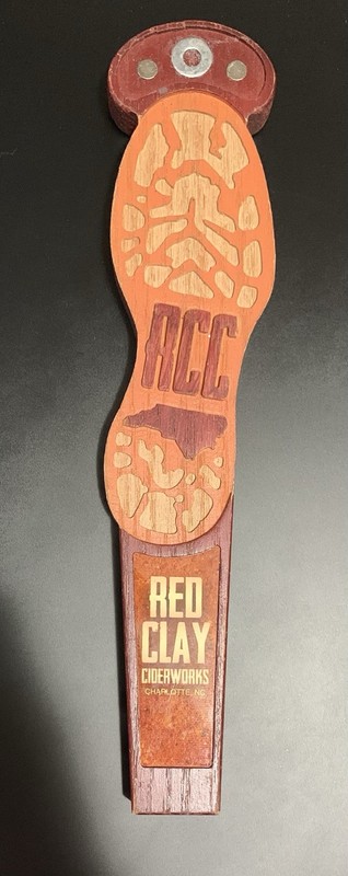 Red Clay Ciderworks Beer Tap Handle.  ACC Vibram Sole  12  Inches Charlotte NC