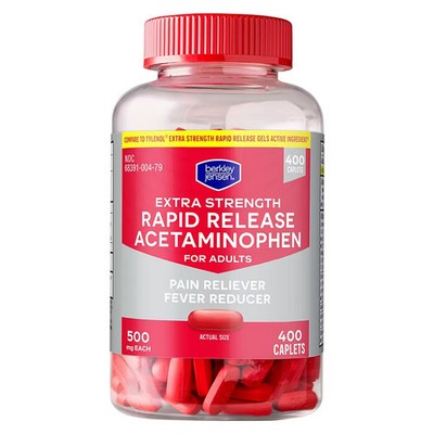 Acetaminophen 500mg Rapid Release 400 Caplets   Exp 08/27