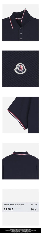 Мужская футболка Moncler с тремя полосками темно-синяя 8A70300 84556 77X 144127594 - Изображение 3 из 3