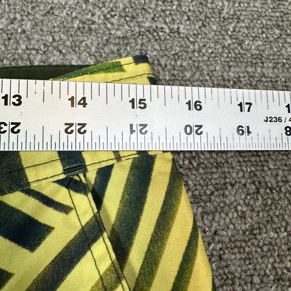 Pantalones Cortos Retro PrAna Ropa Activa Amarillo Verde Hoja Diseño Gorpcore Pequeño Foto 2 de 4