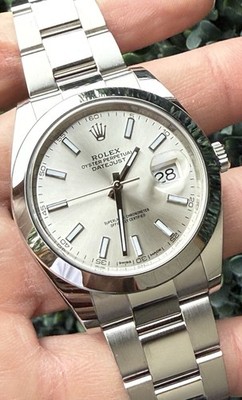 Rolex Datejust 41mm 126300 Silver Dial Smooth Bezel Oyster Automatic Watch Only