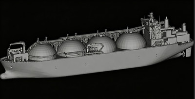 3D Printed Kit 1/700 /2000 Modern 4 Moss Type LNG Carrier Unpainted-XS