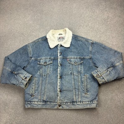 Levis Jeansjacke Erwachsene Large blau Sherpa gefüttert rotes Etikett...