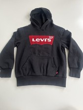 Levi's Youth Navy Pullover Hoodie Chest Red Textured Logo Spell Out Boy  s Small