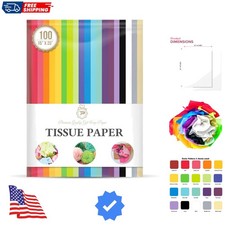 Tissue Paper for Gift Wrapping 100 Sheets 20 Assorted Colors, Gift Bags, Pack...