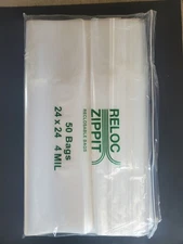 25 24x24 4MIL QSPAC Reclosable Zippit Zip Seal Lock Top Reloc Clear Bags 4 Mil