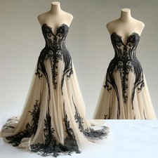 Customized Sweetheart Sleeveless Sweep Train Backless Corset Bridal Gowns