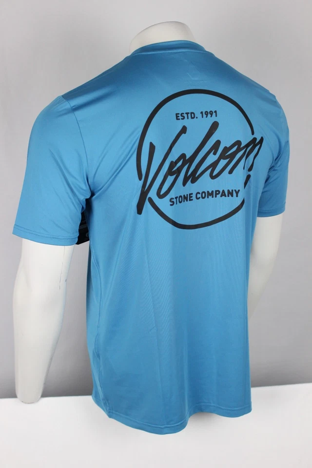 Volcom Men's Stone Stamp Short SleeveThrashgaurd Loose Fit Large Blue UPF 50+ - Image 2 of 3