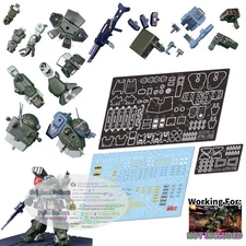 for HG Scopedog Turbo Custom AW9 Madworks S74 Detail up Etched Sheets Decal Set