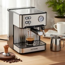 Stainless Steel Espresso Coffee Machine Maker Integrated Milk Frother Cup Warmer