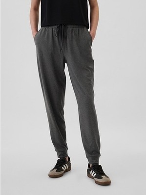 New Gap Charcoal Gray Brushed Jersey Taper Pant Mid Rise S M Draw String