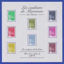 France 2003 postage stamps Marianne 8 values miniature sheet Mi. No. 3709 ect. **
