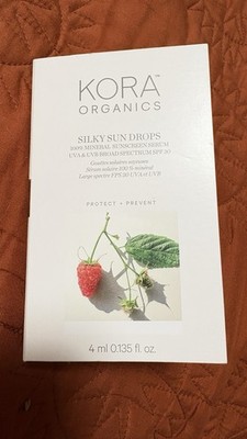 KORA Organics Silky Sun Drops Mineral SPF 30 Travel Size 4ml Sunscreen Serum New