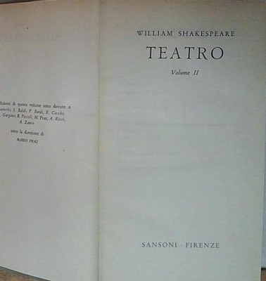 Shakespeare TEATRO VOLUME 2 sansoni