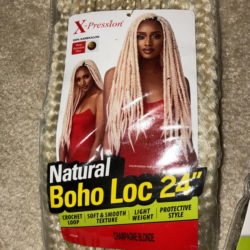 NEW XPression Boho Loc Crochet Hair 1B and  Blonde 7 packs
