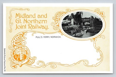 Pull's Ferry Norwich Postcard M&GN Joint Railway Vintage Undivided Back