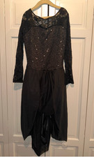 Curtain Call black sequins lace high-low dress- woman's medium