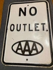 RARE Vintage  AAA Sign  Porcelain Sign 18"X12" NO OUTLET