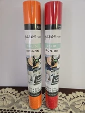 The Paper Studio Solid Red & Bright Orange Iron-on Vinyl 12" X 24" New Sealed