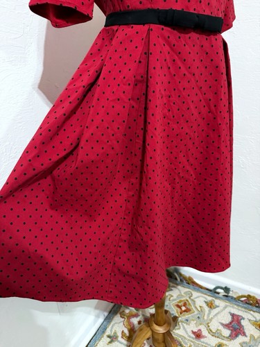 NWT Retro Chic Torrid Polka Dot Pinup Rockabilly Swing Red Midi Belted Dress 18 - Picture 7 of 8