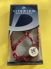 26" (65 cm) Phiten Titanium Necklace - Red & Pink - NEW, LOOSE