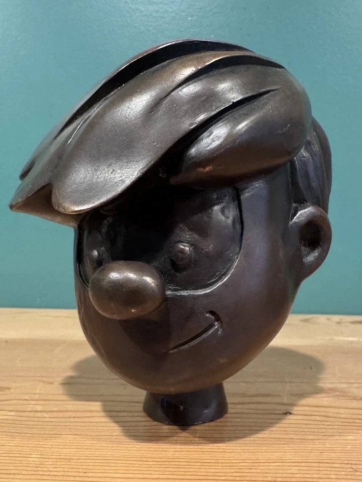 Vintage Dennis die Bedrohung Bronze Büste Statur Figur Skulptur - schwer, 5 Zoll