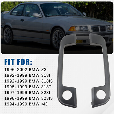 Front LH & RH Exterior Door Handle Trim Cover w/ Seal For BMW E36